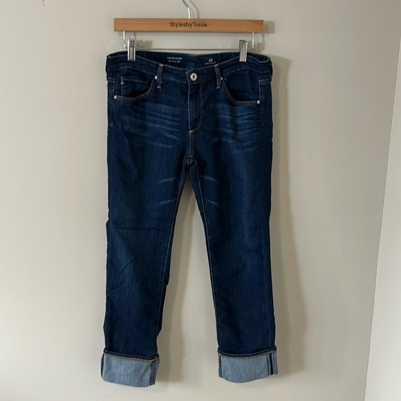 AG Adriano Goldschiemd Stevie Cuff Jean Slim Straight Denim Sz 30 - Picture 2 of 12